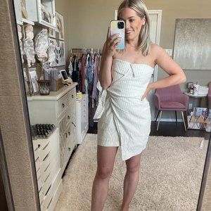 4 Sienna Pinstripe Strapless Dress